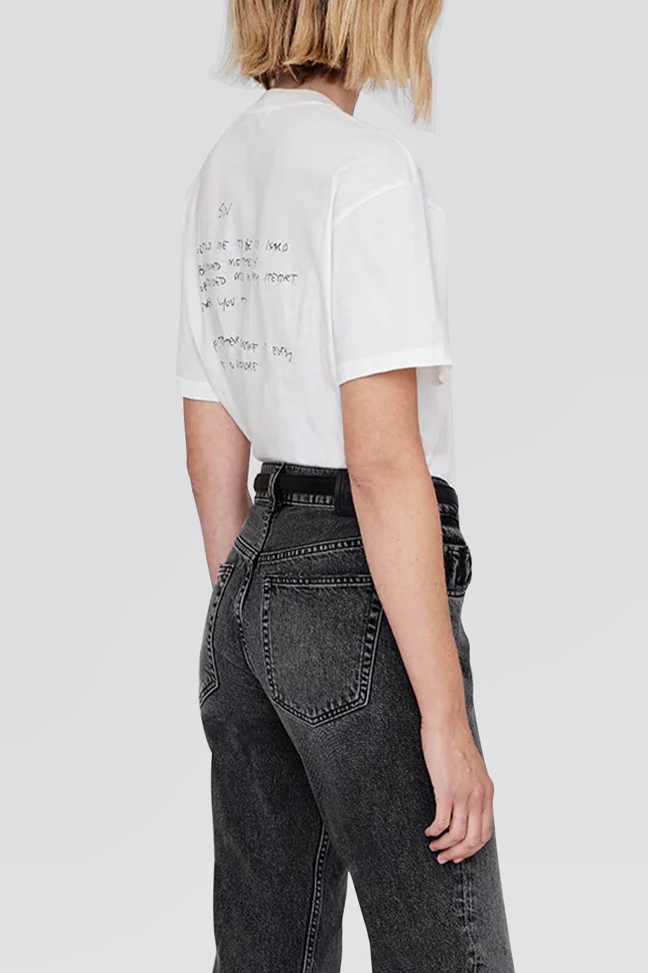 Anine Bing｜WALKER 手寫歌詞印花T恤