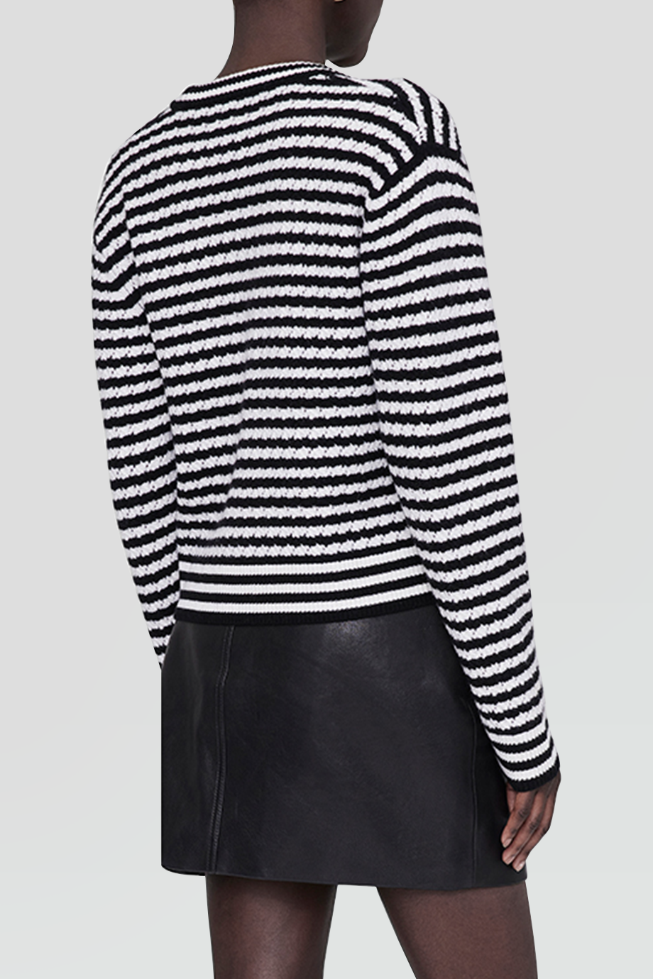 Anine Bing｜GWEN V領排釦條紋針織外套