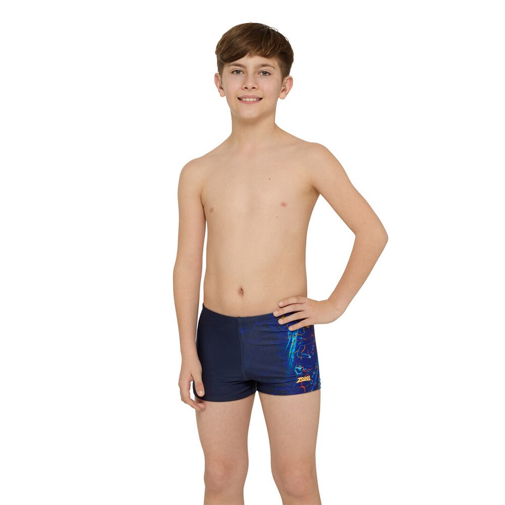 ZOGGS 男孩《震擊印象》運動四角泳褲