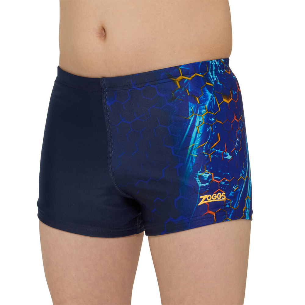 ZOGGS 男孩《震擊印象》運動四角泳褲