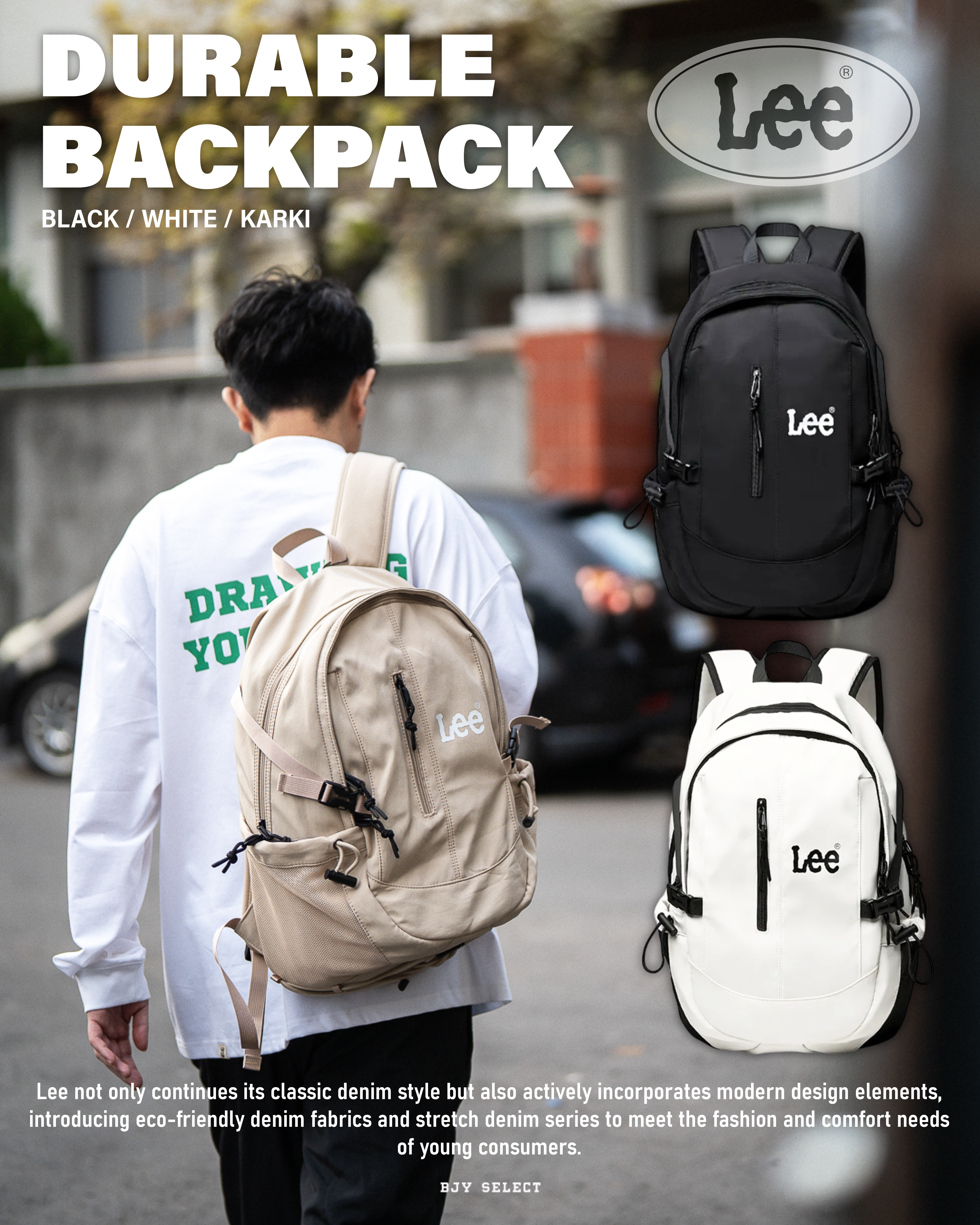 #預購 LEE 大容量 耐磨筆電包 雙肩包 防潑水 三色