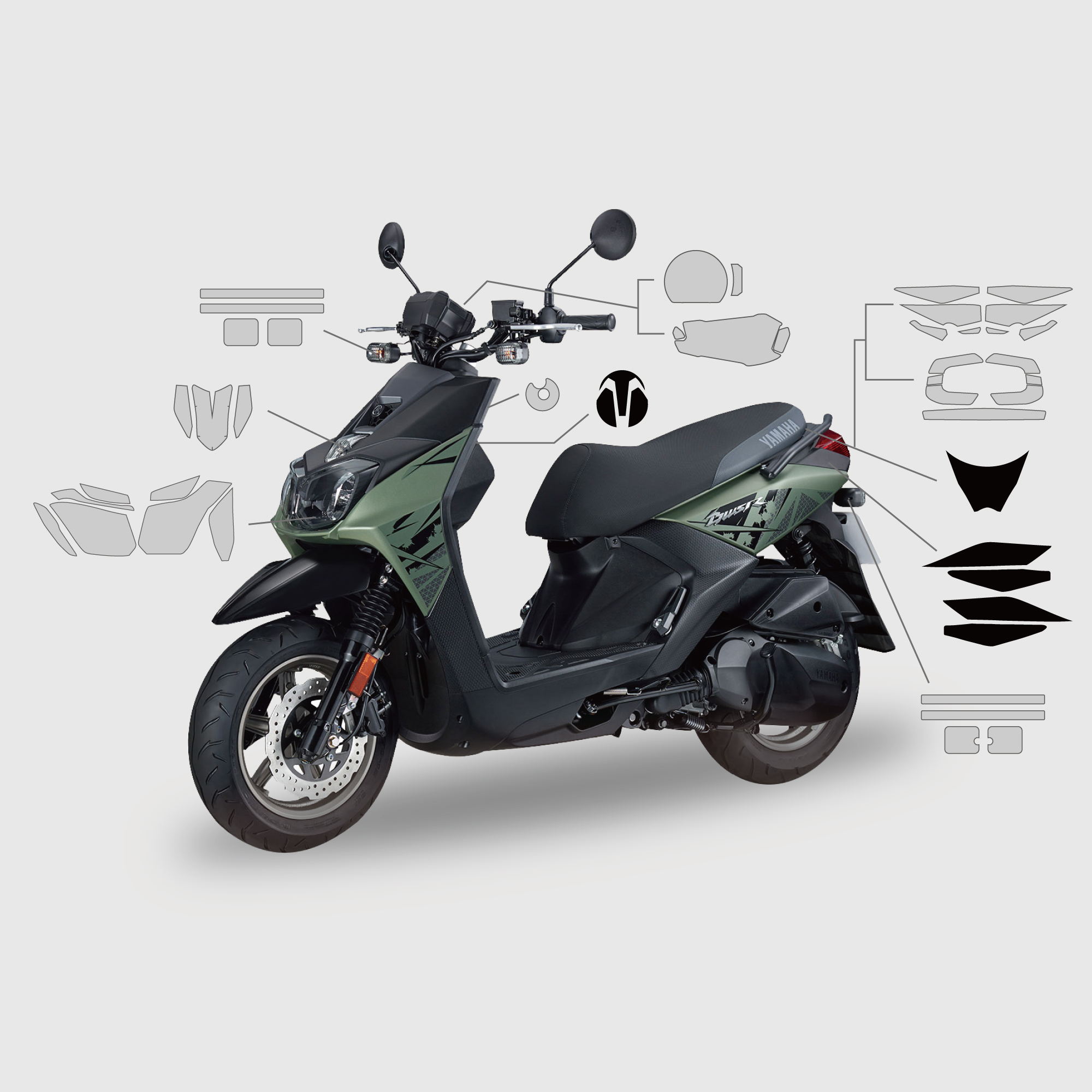 YAMAHA bwsr 125｜3M頂級犀牛皮保護膜