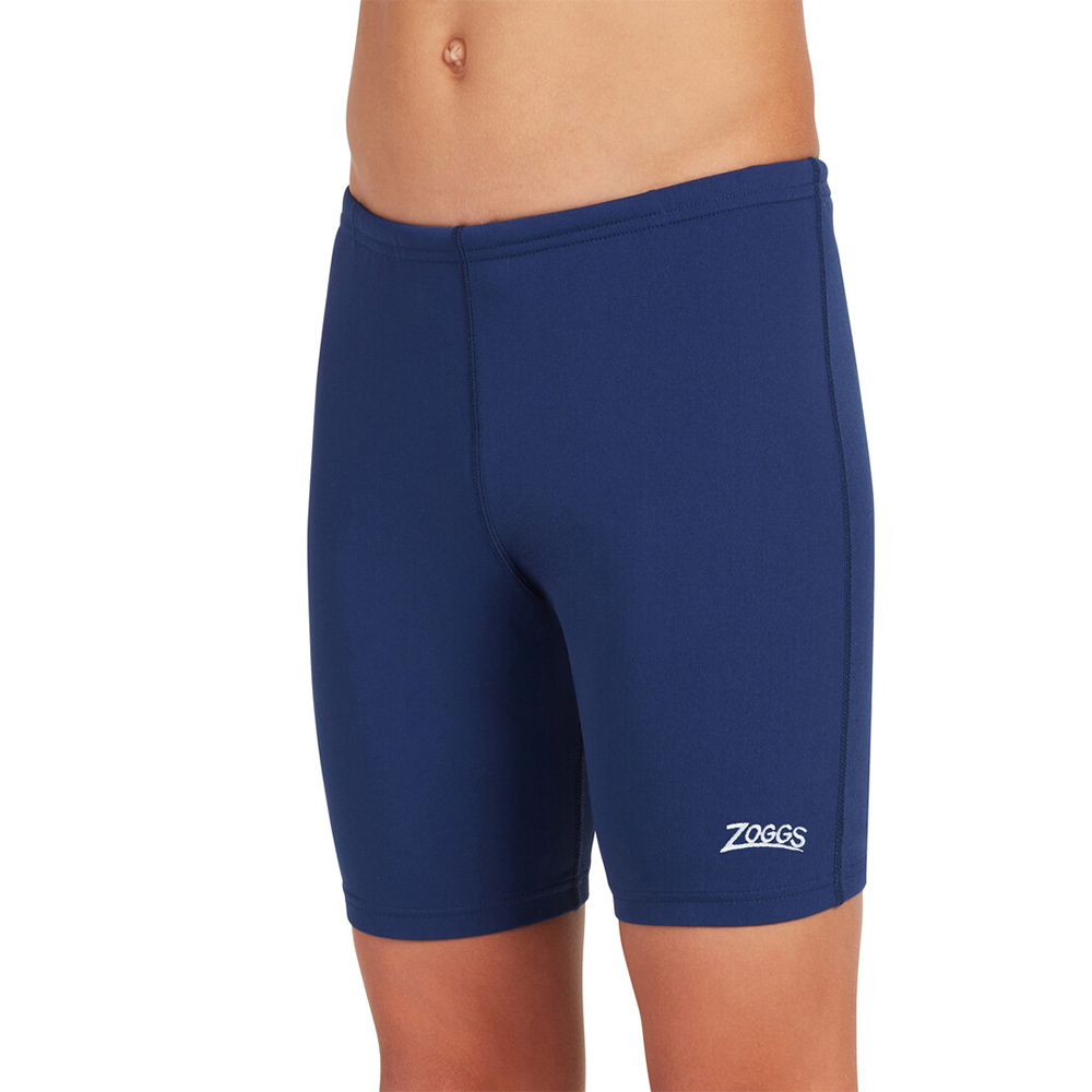 ZOGGS 男孩素色運動五分泳褲-藍