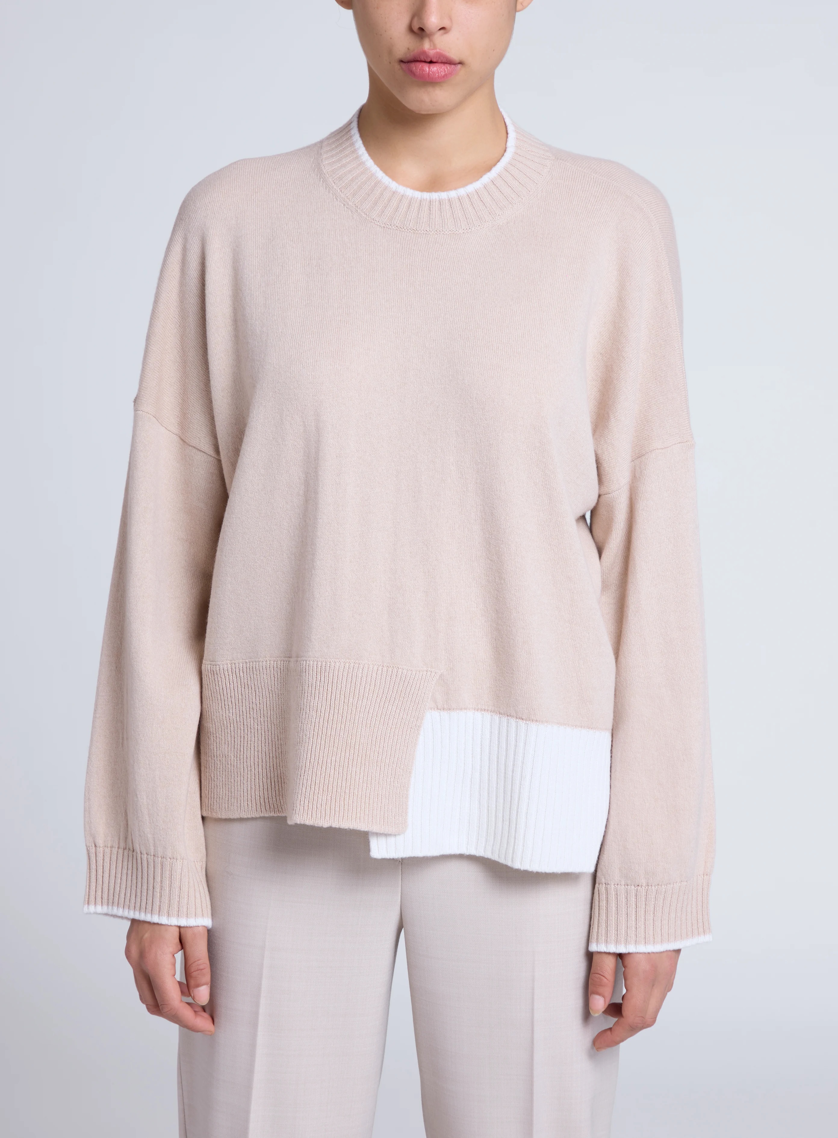 Antonelli Firenze 下擺雙色上衣(奶茶)