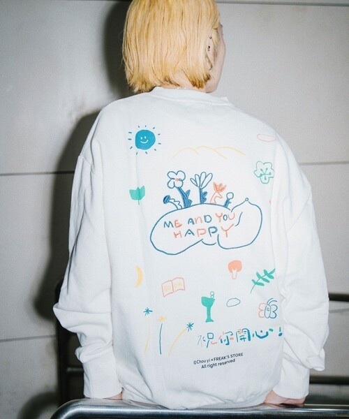 Chou yi × FREAK'S STORE / ME AND YOU HAPPY crew Sweatshirt