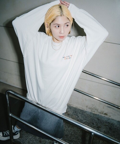 Chou yi × FREAK'S STORE / ME AND YOU HAPPY crew Sweatshirt
