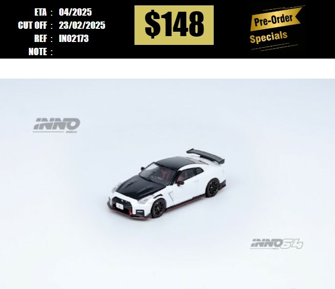 PO-$148 * INNO64 * 1:64 NISSAN GT-R (R35) NISMO White [OD17/02]
