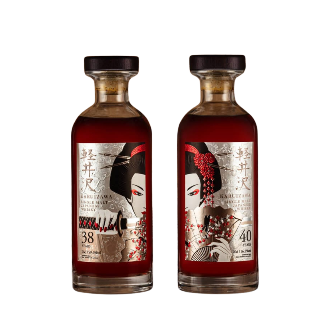 輕井澤 白金藝妓(刀) 38年 & 白金藝妓(扇)  40年 套裝 (700ML X 2)