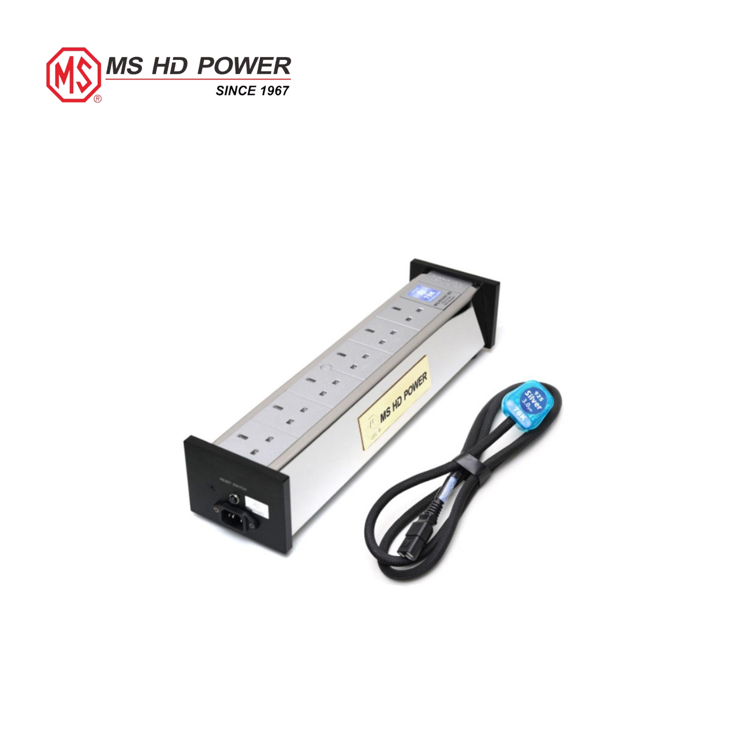 MS HD Power MS-E02SK V2 78K Silver 6 Way UK Filter Socket
