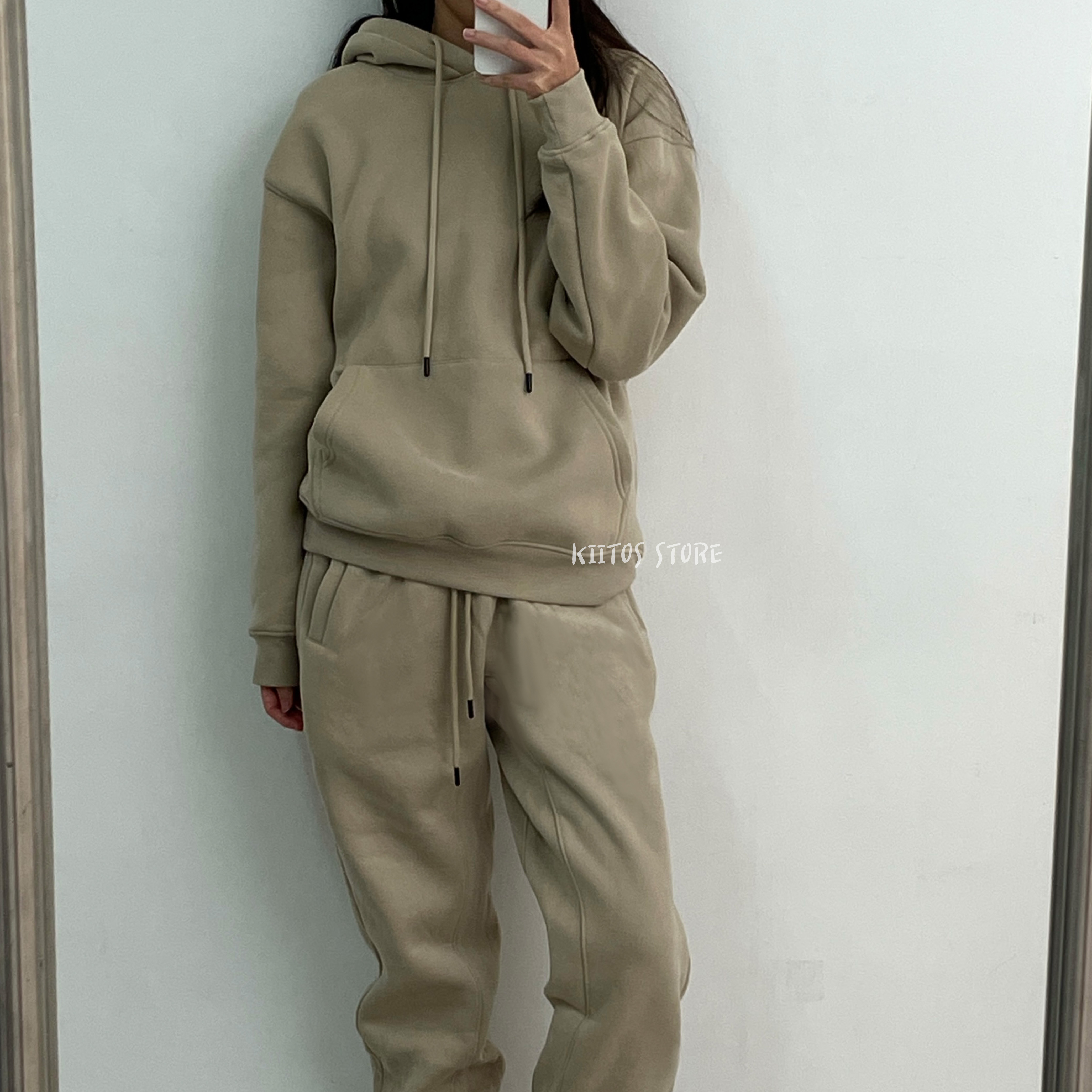 【現貨】秋冬2025 美式 連帽棉套裝 內刷毛 保暖 帽Tee 棉褲