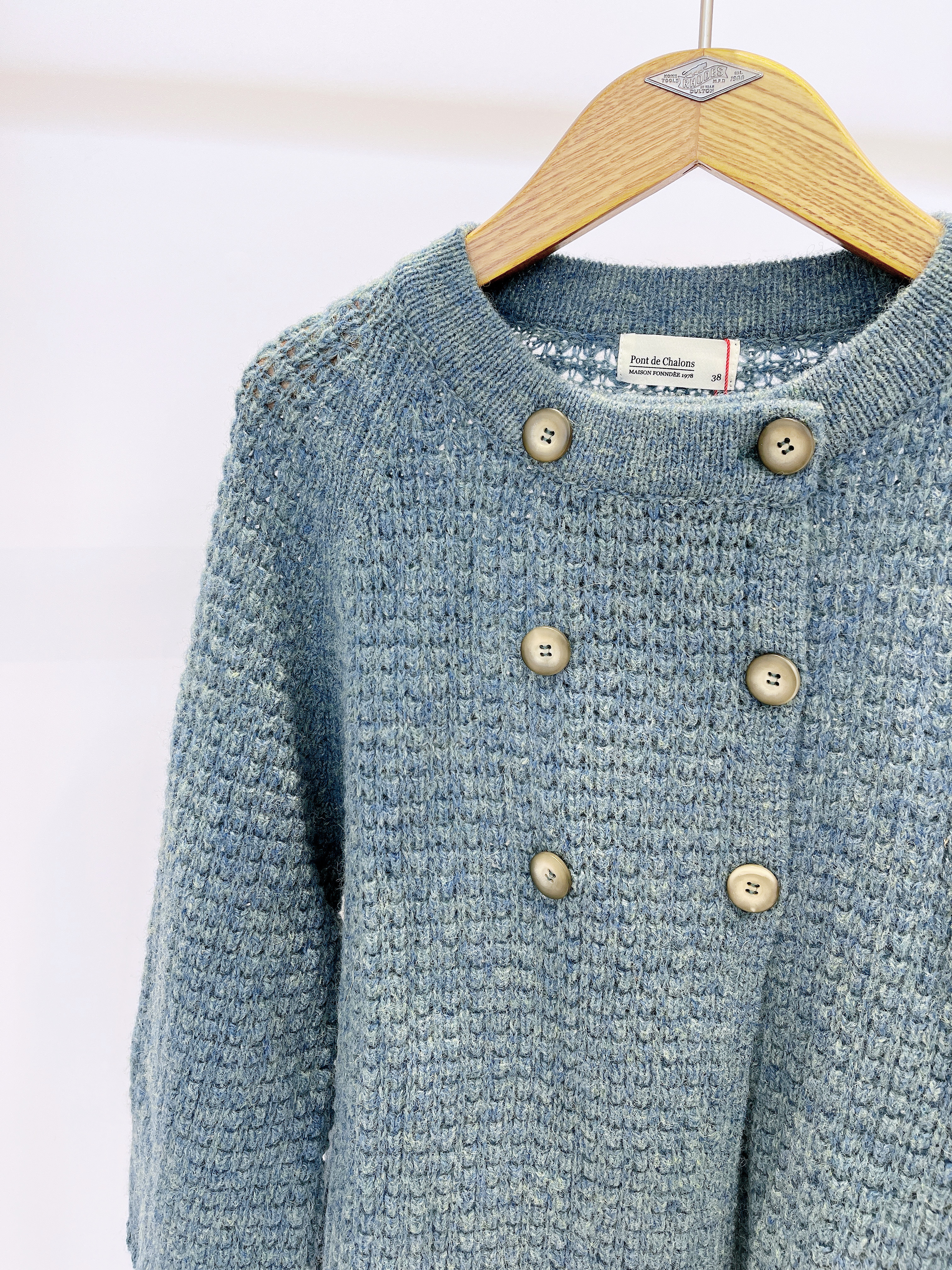 雙排釦毛線外套