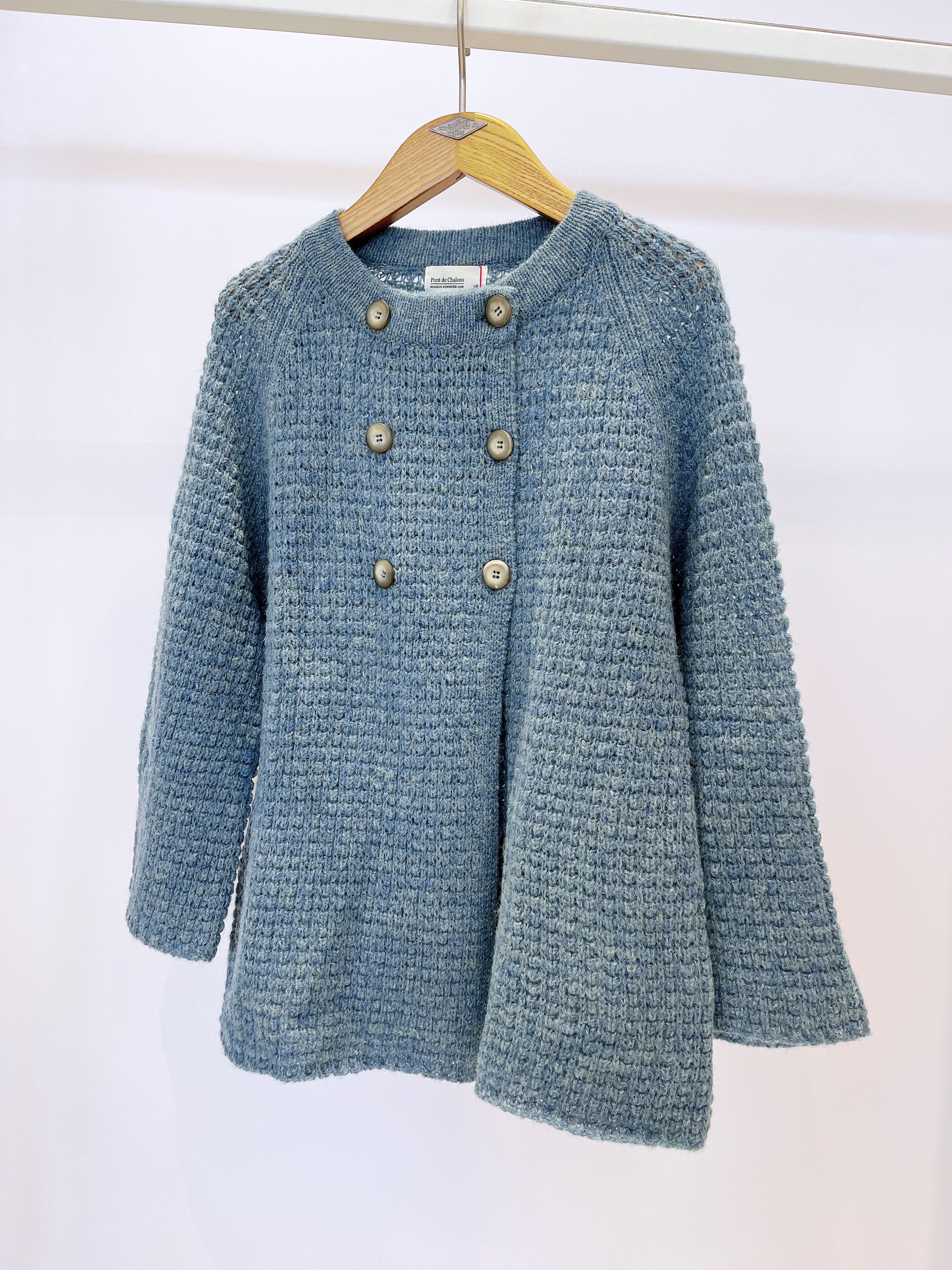 雙排釦毛線外套