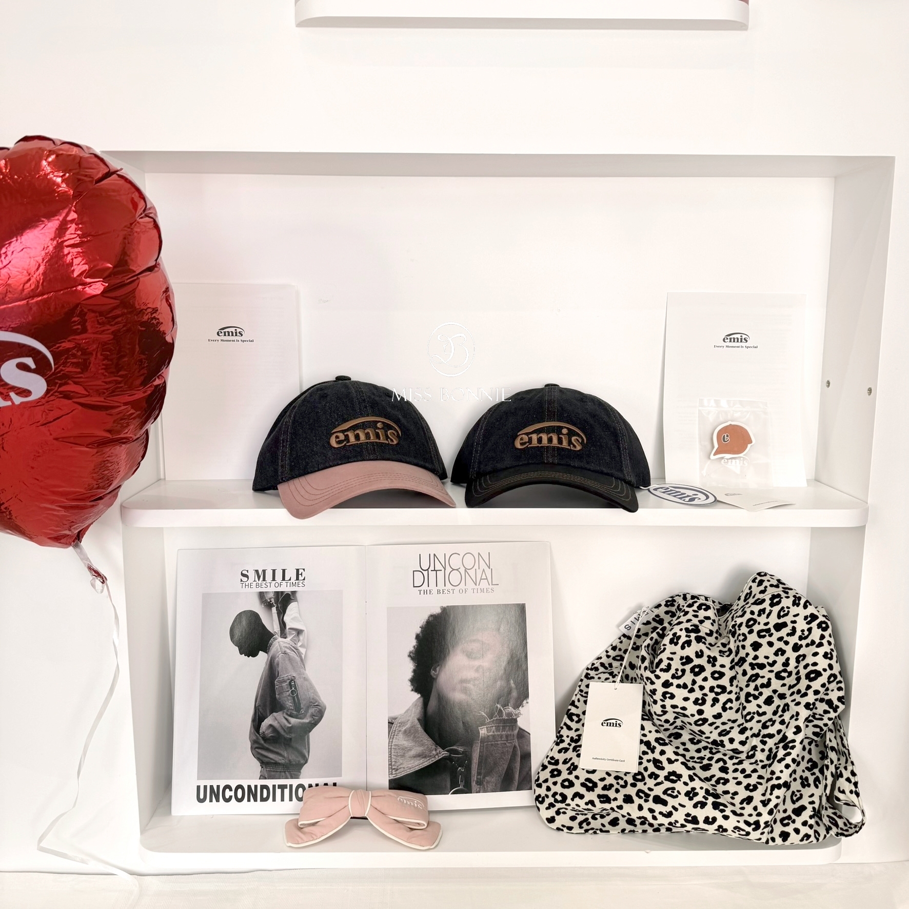 Emis牛仔雙色拼接棒球帽(共2色)