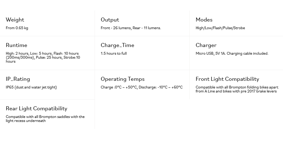 Brompton Be Seen Lights (For handlebar and saddle) #Q103033