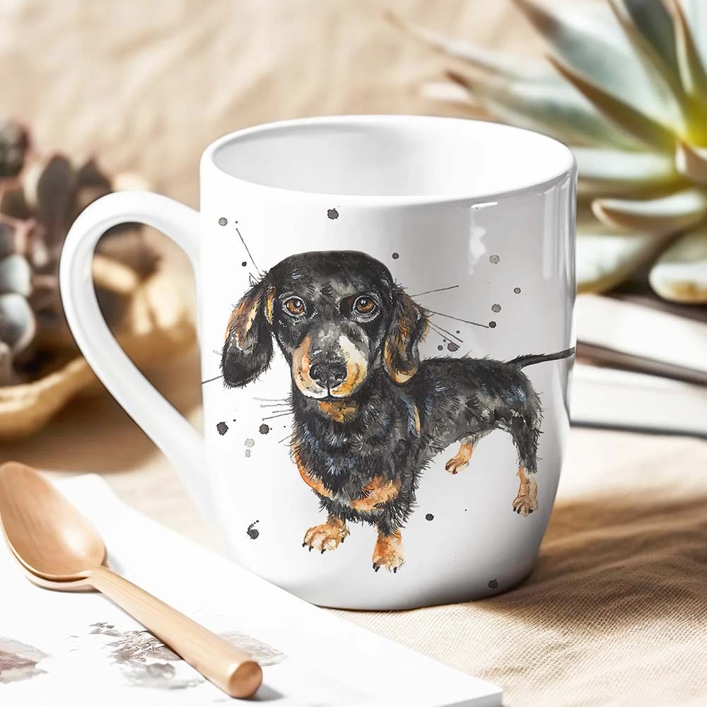 WRAPTIOUS｜骨瓷杯 ｜ 潑墨臘腸狗