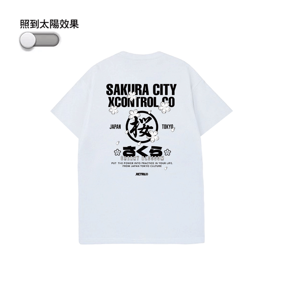 XCTRL  櫻花組變色短T-白