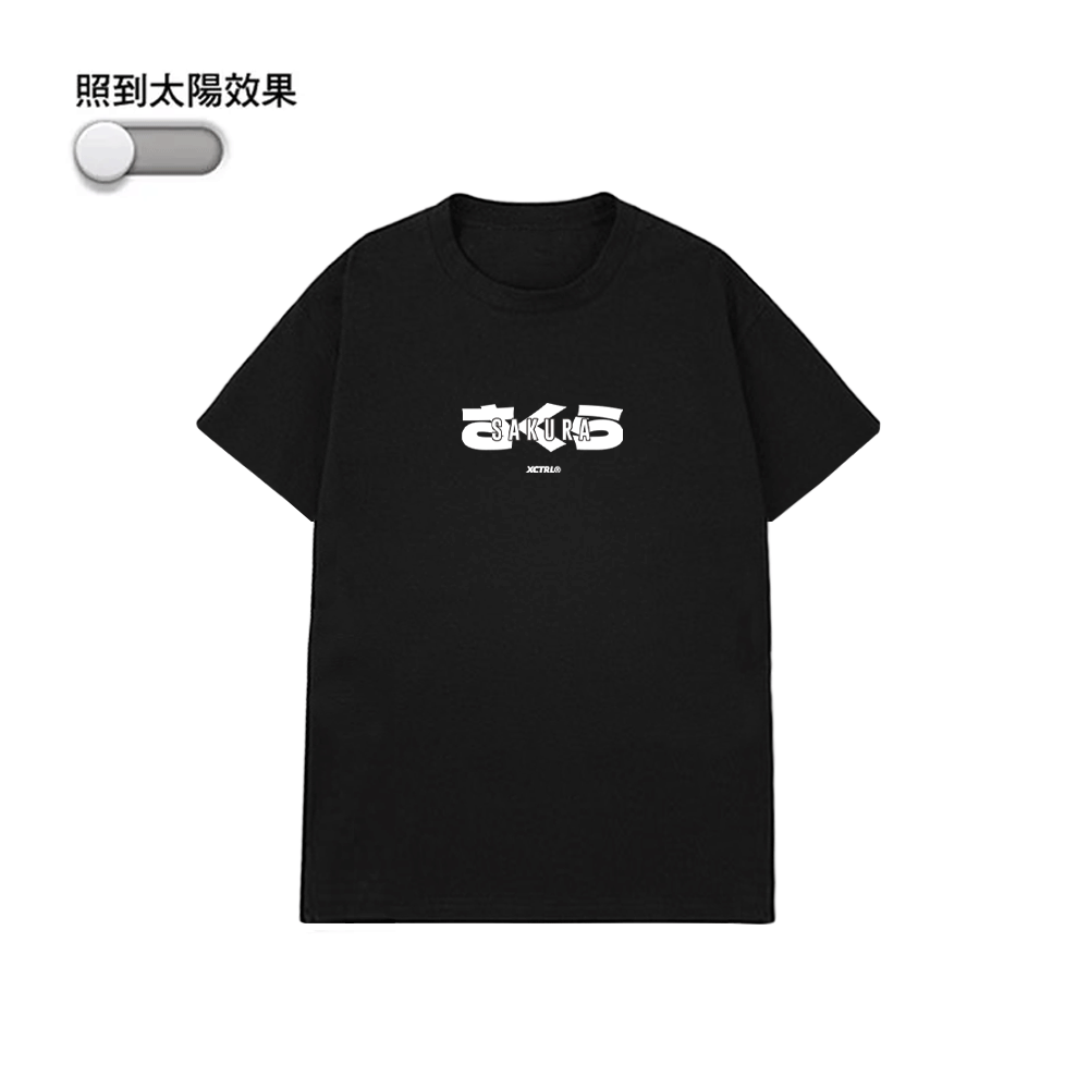 XCTRL  櫻花組變色短T-黑