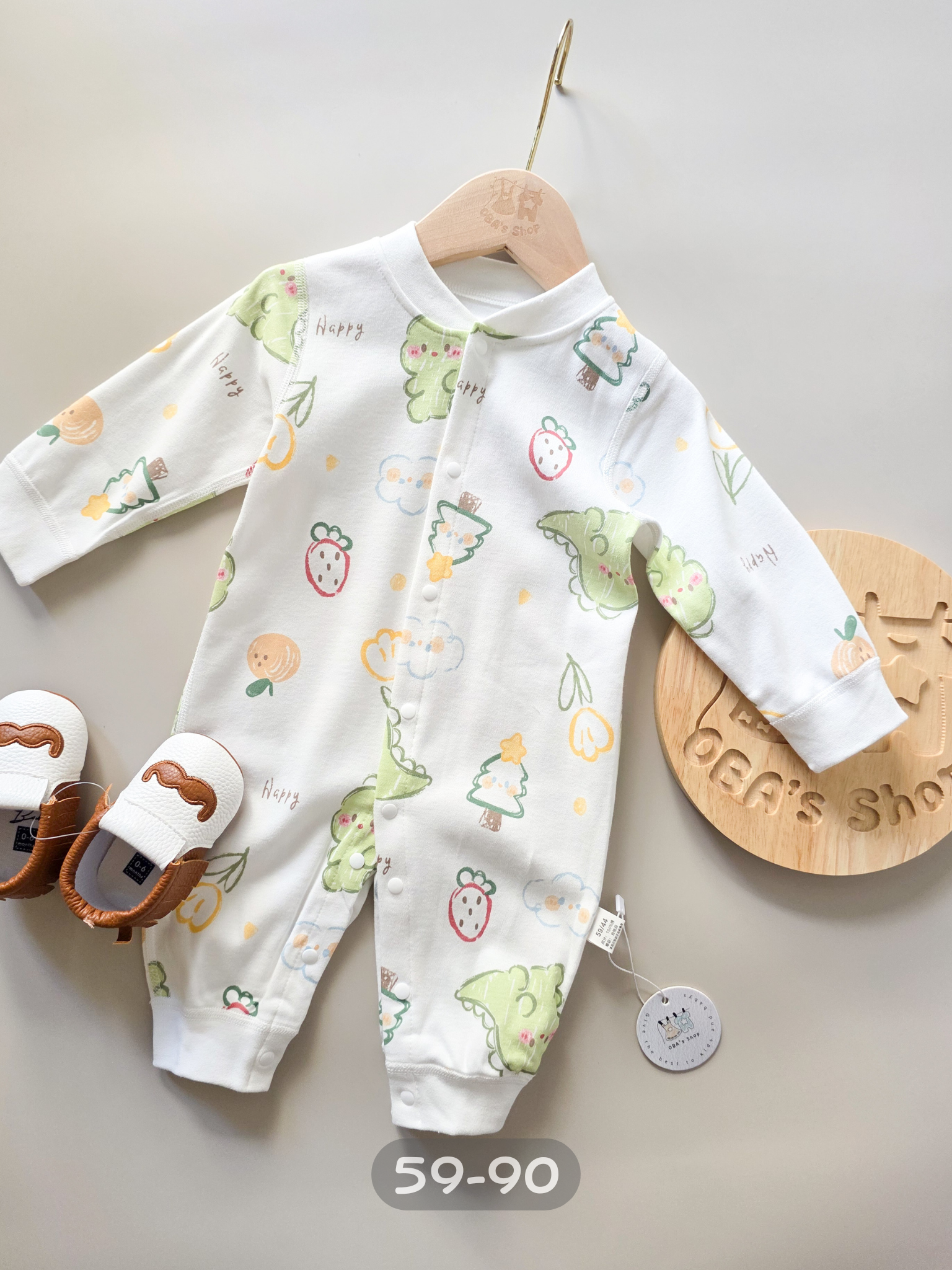 塗鴉恐龍果園 長袖連身衣