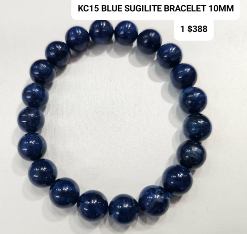 1 KC15 BLUE SUGILITE BRACELET 10MM