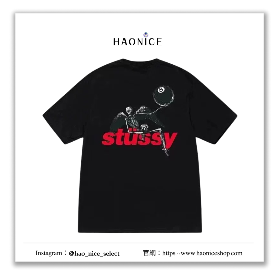 【HAO NICE 】美國🇺🇸街頭潮流stussy 24SS 春夏新款 骷髏天使8號球🎱 復古風🈵🈵 百搭款