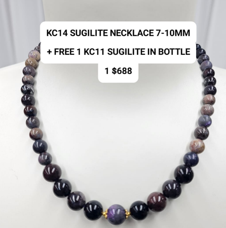 1 KC14 SUGILITE NECKLACE 7-10 MM