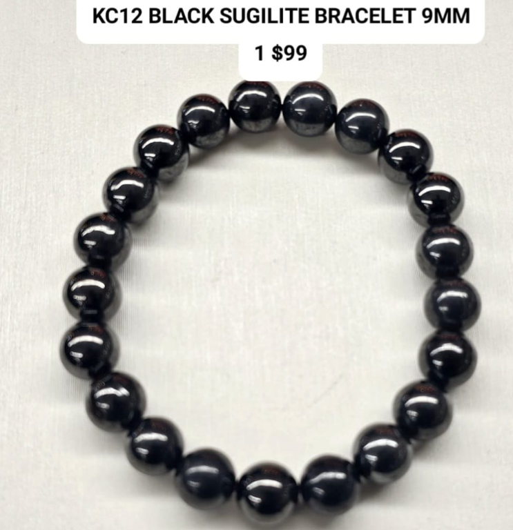 1 KC12 BLACK SUGILITE BRACELET 9MM