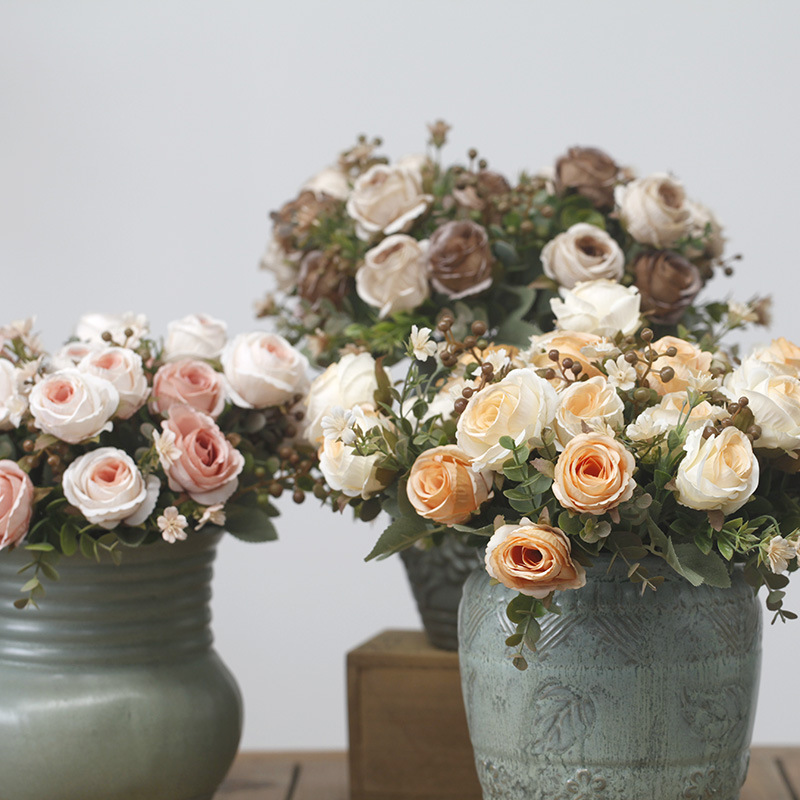 仿真玫瑰雛菊花束