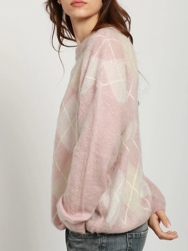 Semicouture 菱格紋毛海上衣(淺粉)