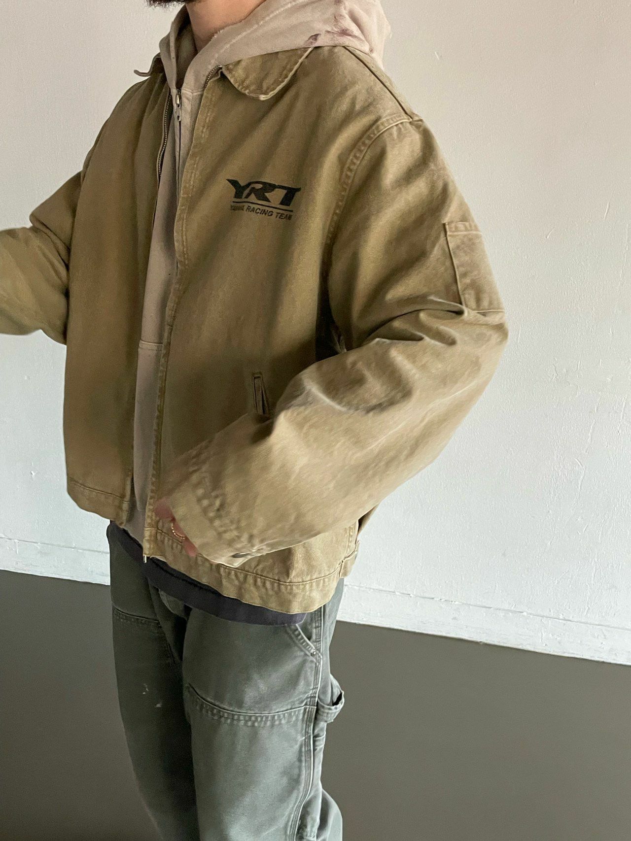 洗水英文字拉鍊外套 ARCHIVE-309JK