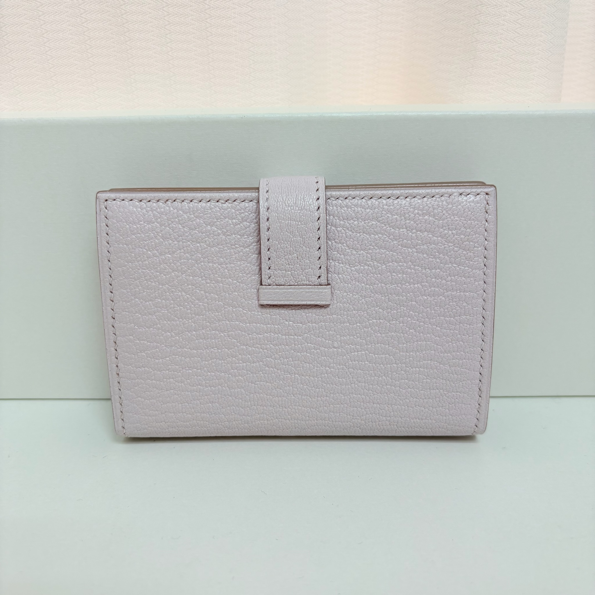 Hermes Bearn Compact Walle - Mauve Pâle / Shw
