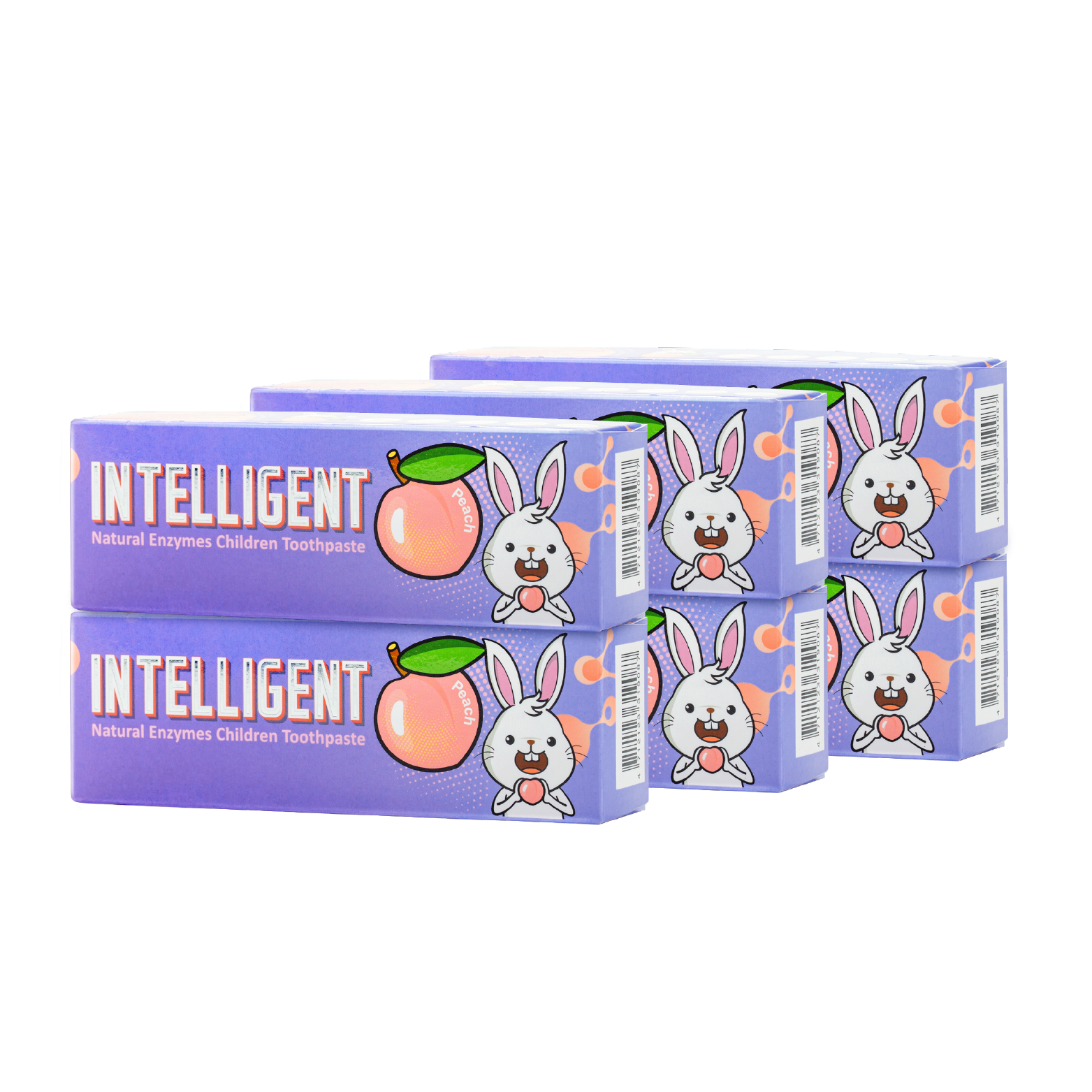 INTELLIGENT 因特力淨兒童酵素牙膏【水蜜桃】 40g x6