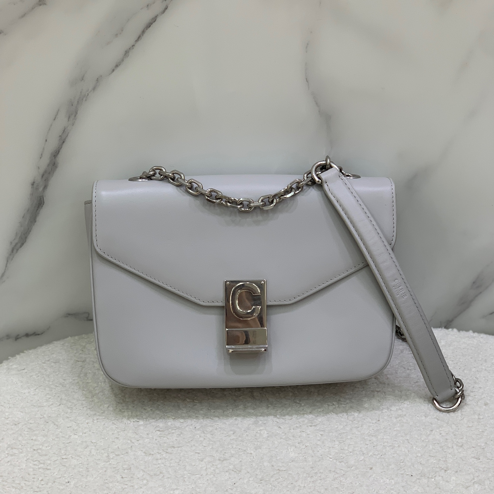 Celine medium C bag  (Light grey )