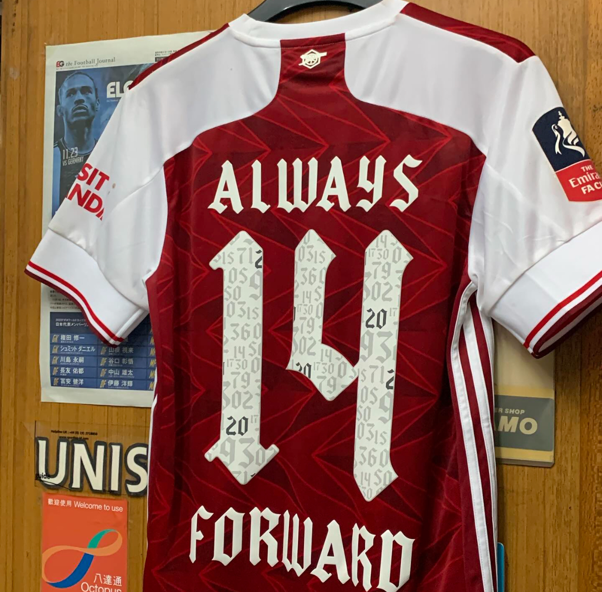 2020 Arsenal FA Cup Winner Celebration Shirt with 14 ALWAYS FORWARD
