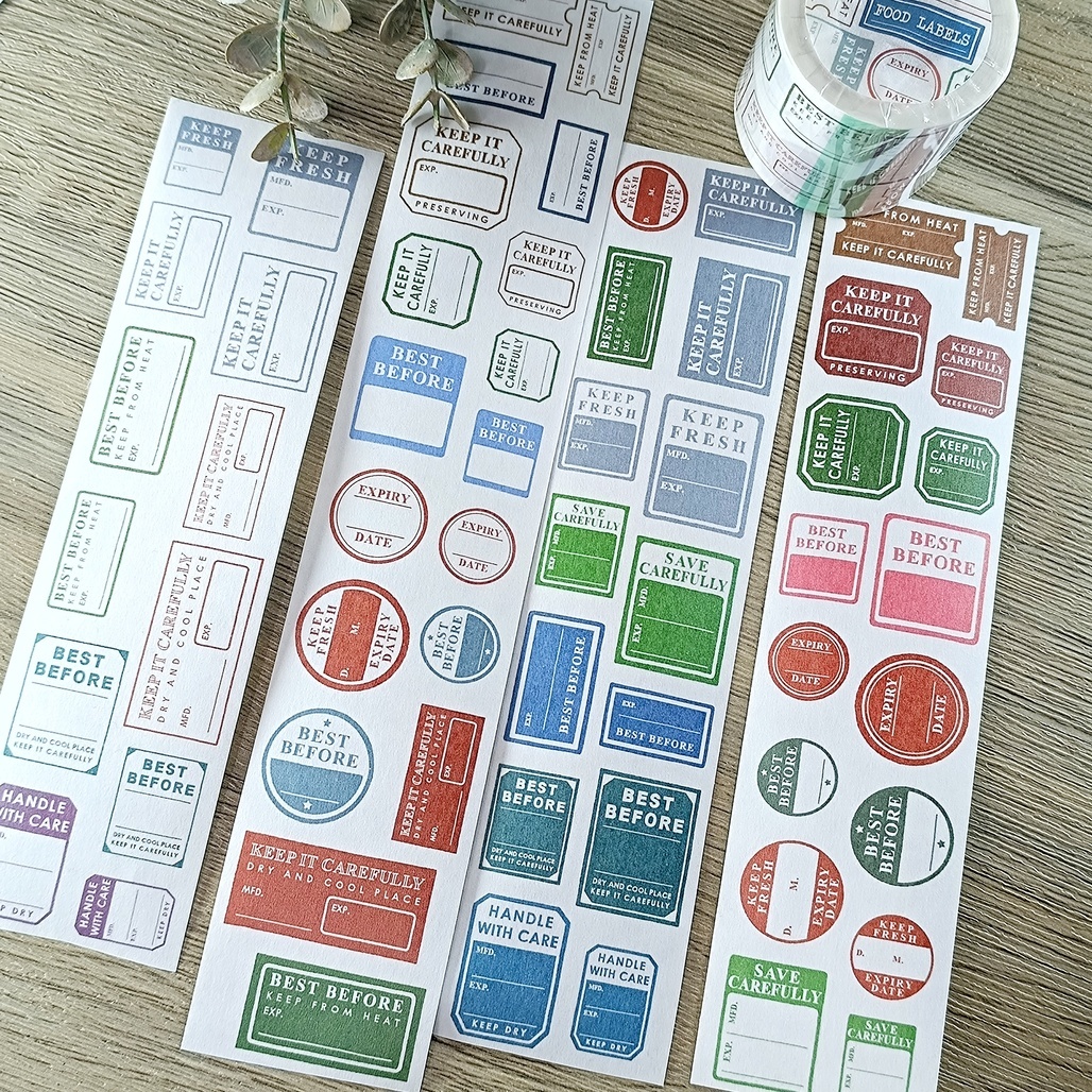 喵吉星．Food Labels 食物標籤 5cm日本和紙膠帶 <整捲/分裝>