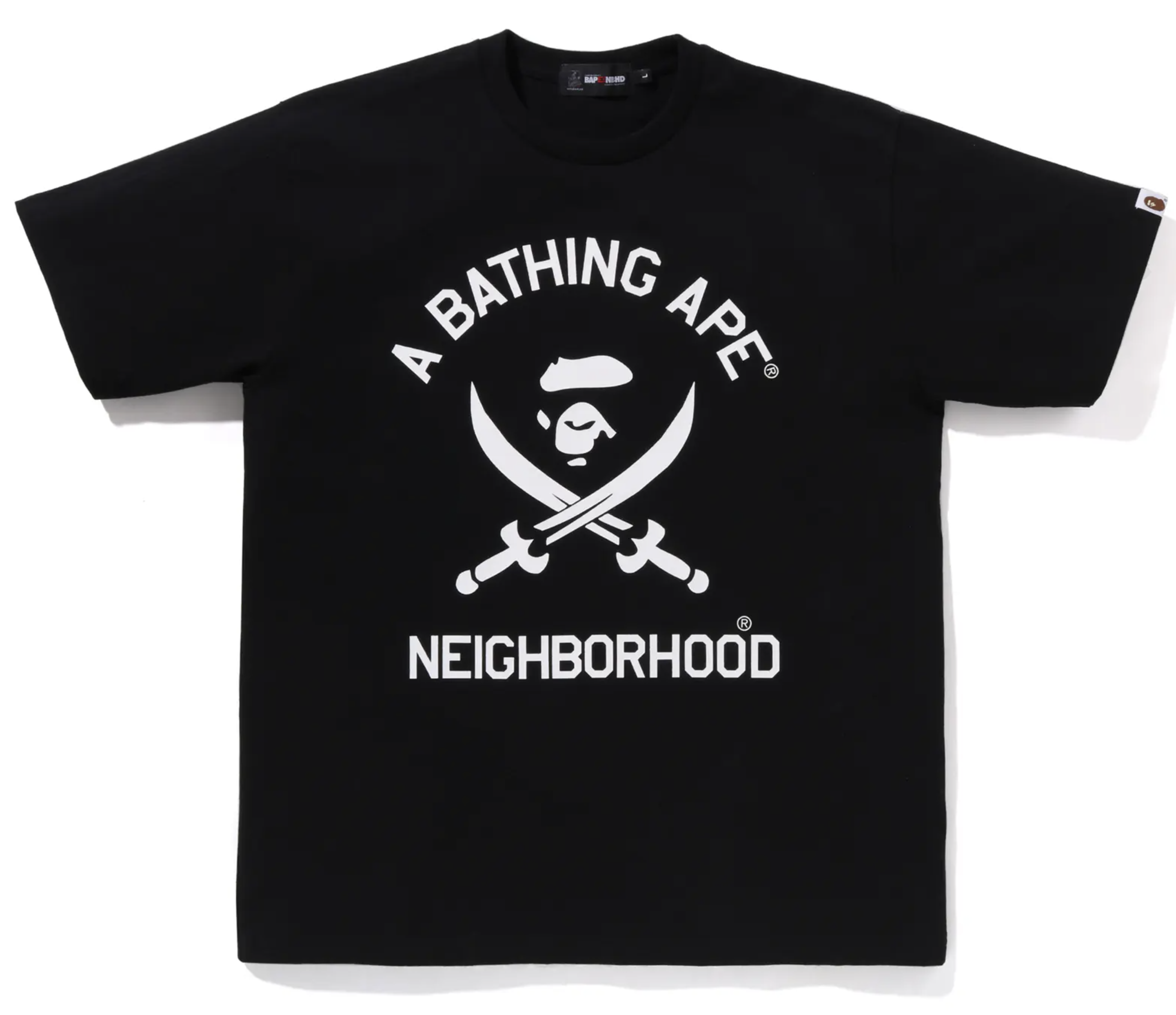 -(B4c04)-NEIGHBORHOOD X BAPE A BATHING APE NBHD TEE #2短T 聯名 猿人 黑/白/灰-242NOAPN-CSM02S (1K73114907)