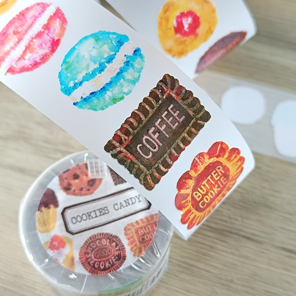 喵吉星．Cookies Candy 餅乾糖果1 3.5cm霧面PET膠帶 <整捲/分裝>