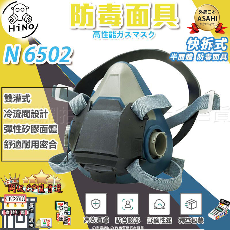 附發票｜N6502｜防毒面具 防塵口罩 有機濾塵半罩式面具 冷流閥 快拆 超越N7502 N6200 通