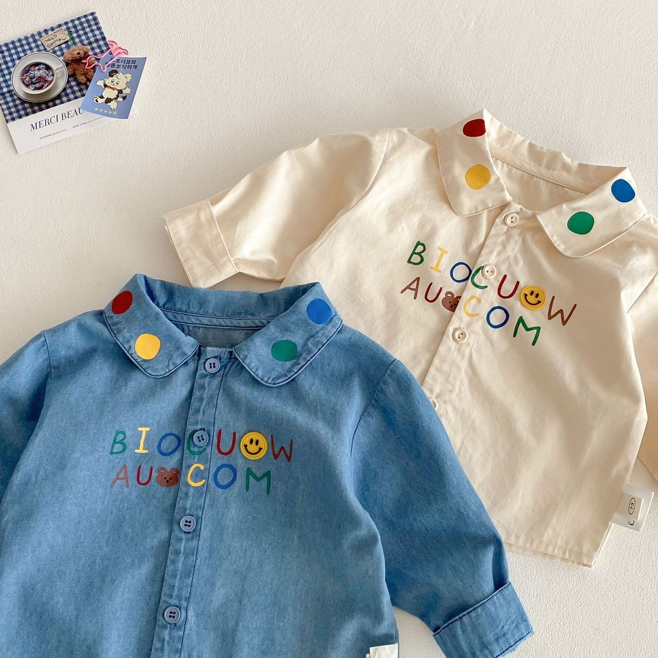 繽紛圓點笑臉襯衫