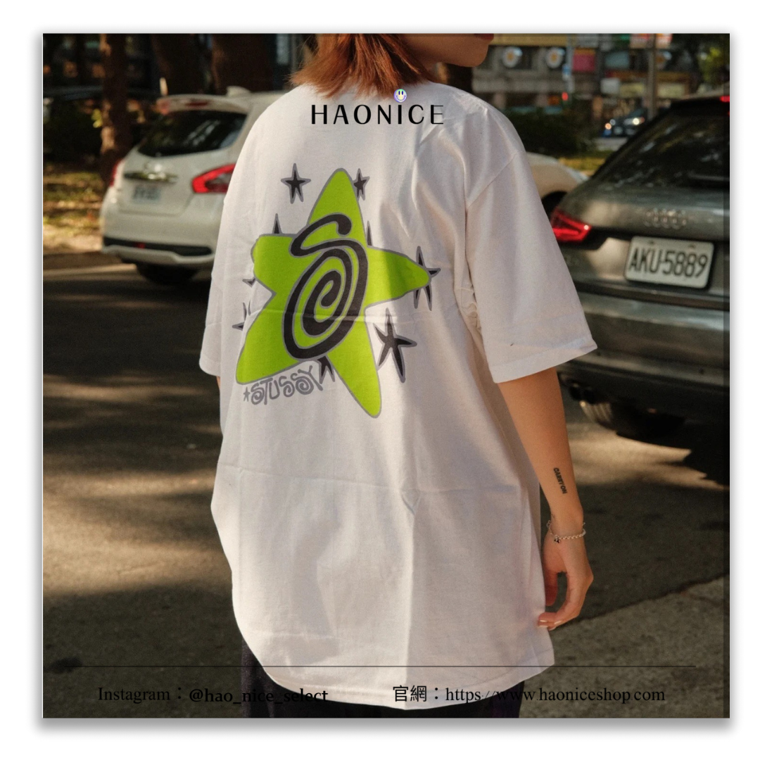 【HAO NICE 】美國🇺🇸街頭潮流STUSSY 24SS 春夏新款 前後胸前星星LOGO 設計 經典蚊香圖案 經典百搭款🔥
