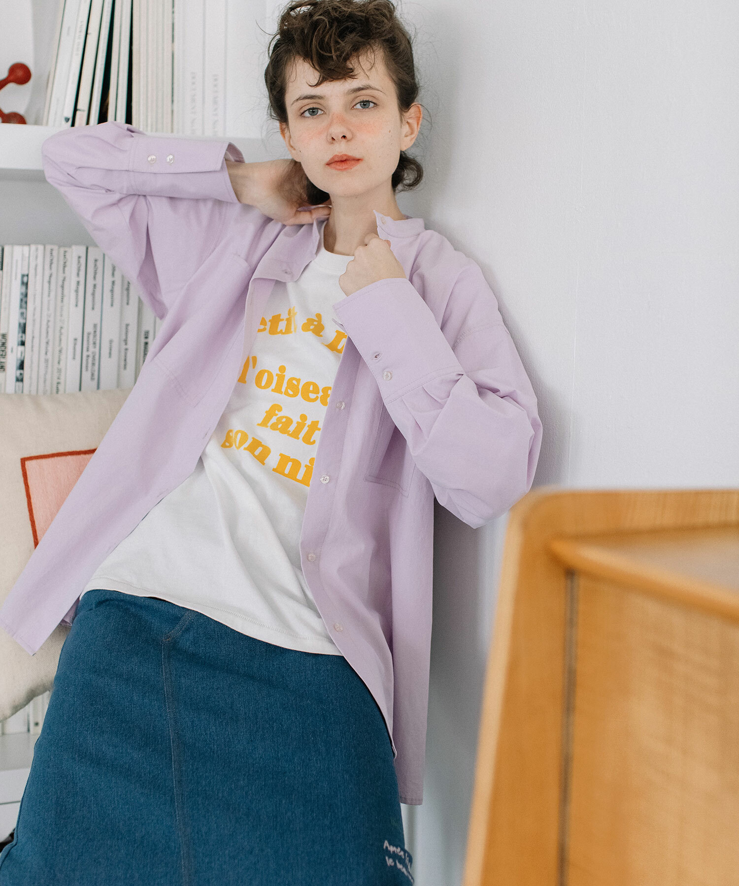 PreOrder - Pou Dou Dou Band collar pocket shirt