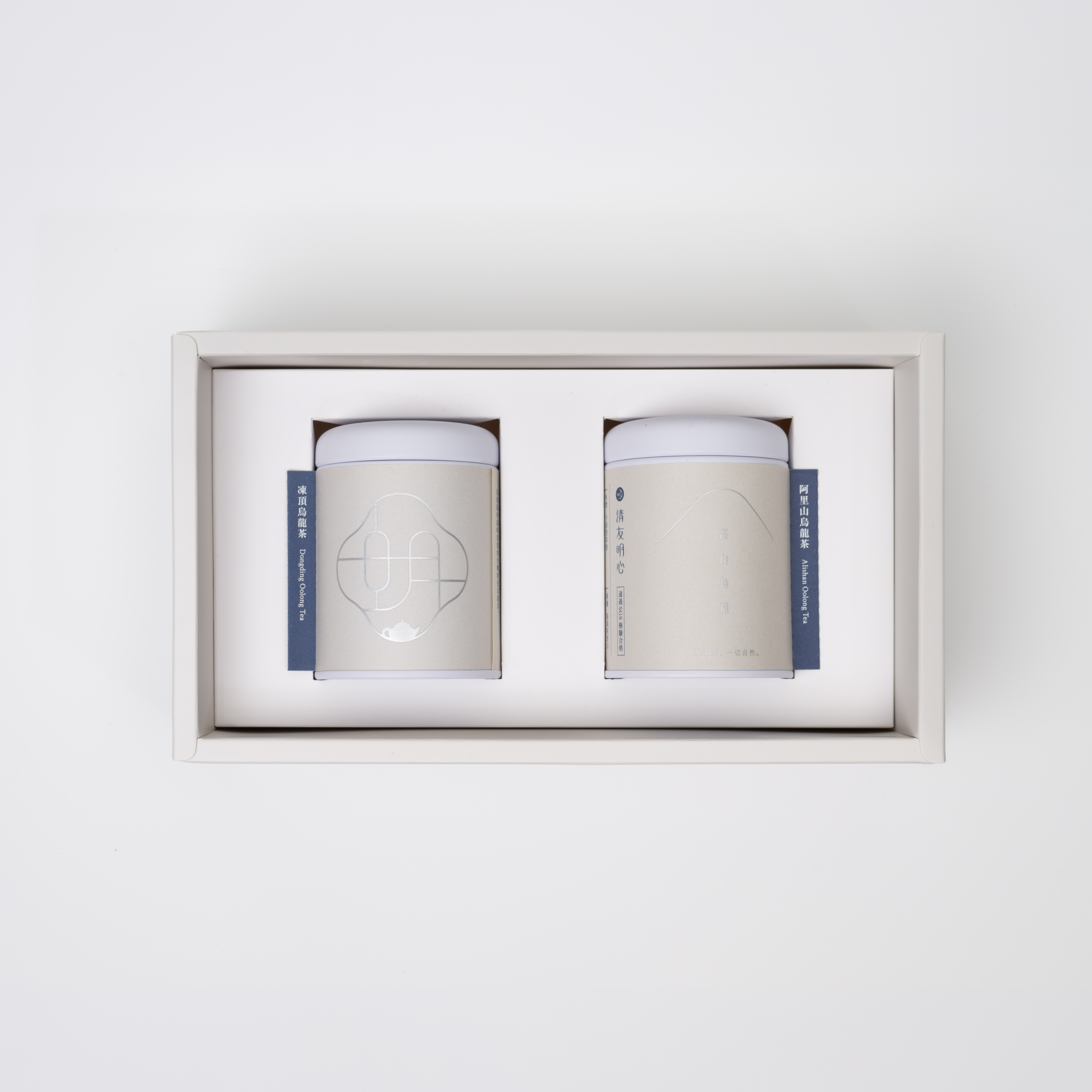 茶葉禮盒｜阿里山烏龍×凍頂烏龍・特選散茶｜雙入茶罐