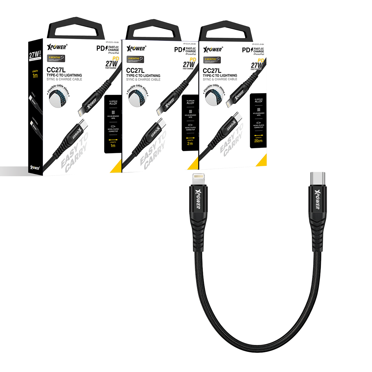 XPower CC27L 鋁合金 高速傳輸充電 Type-C>Lightning線