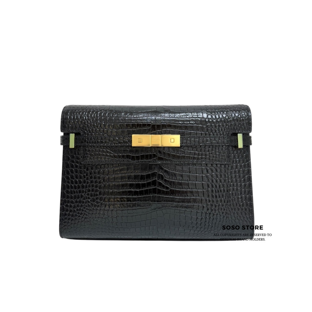 YSL Manhattan Medium Bag - Black / Ghw