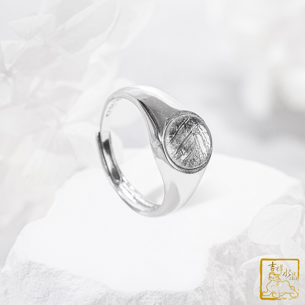 鎳鐵隕石-天鐵隕石簡約圓形戒指 / 五色可挑