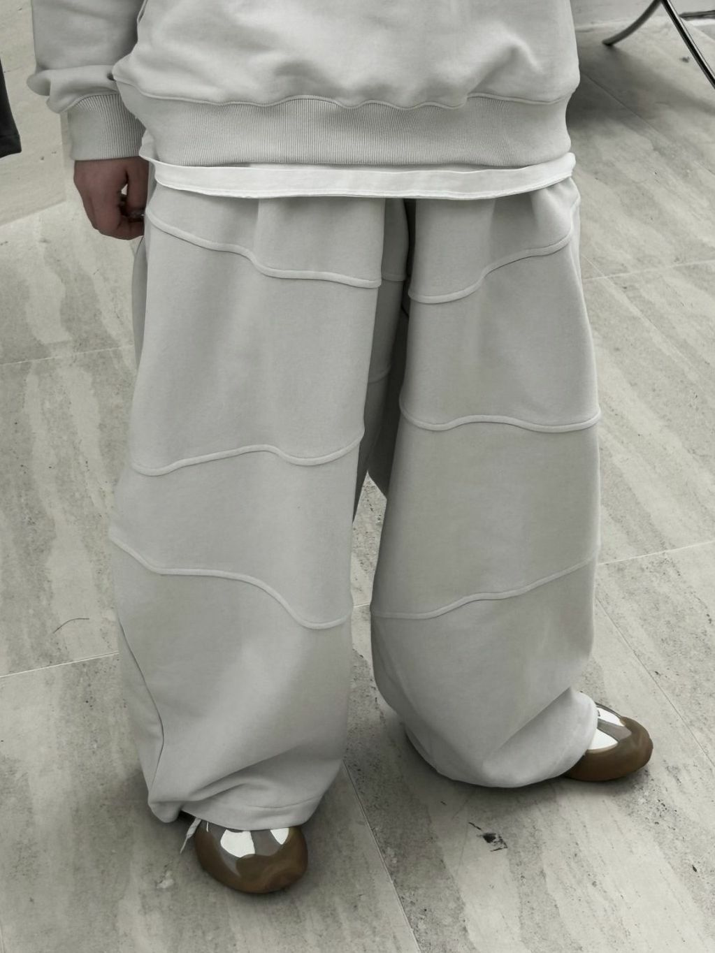 淨色可束腳鬆身運動褲 Hestory-058P