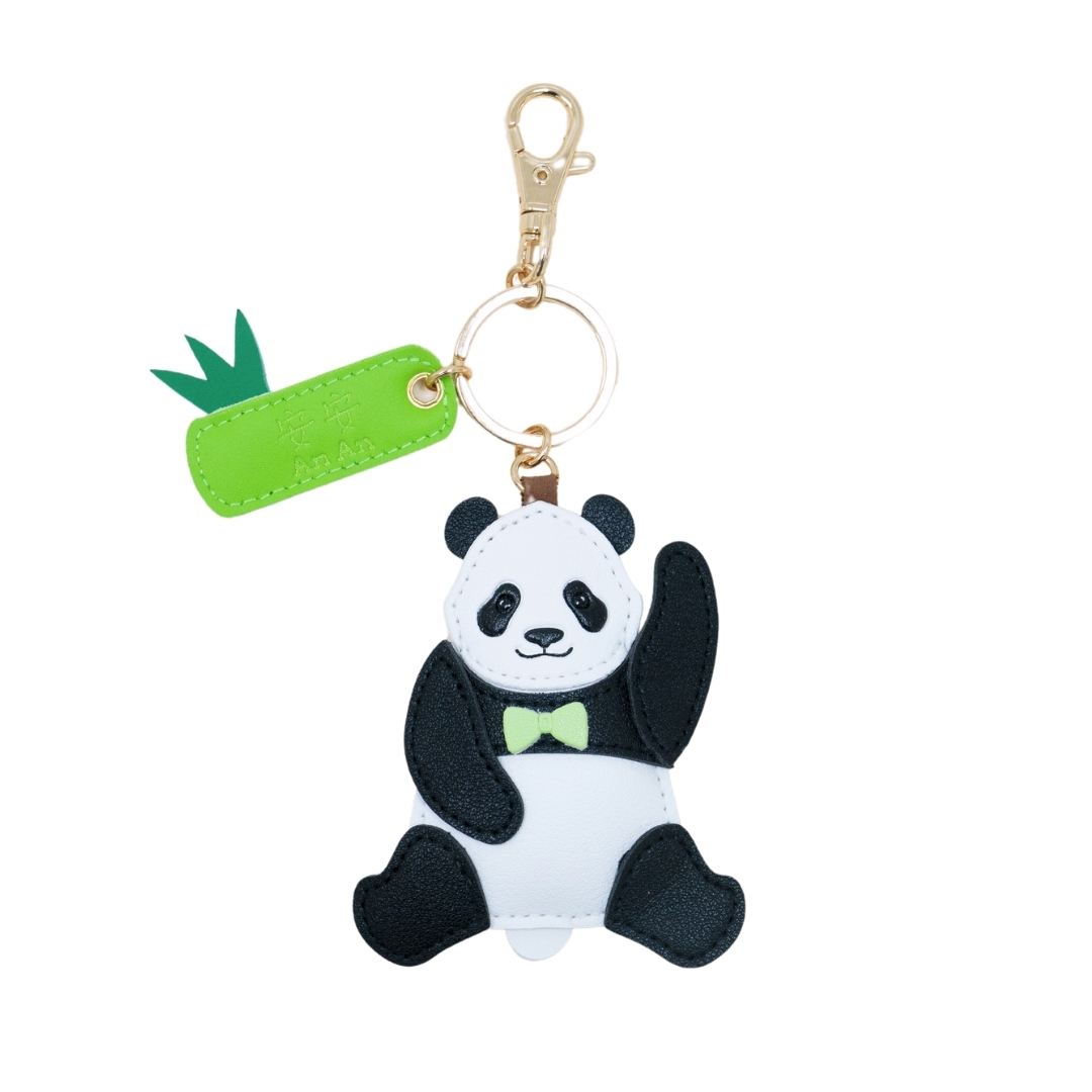 An An with Bamboo Badge PU Keychain
