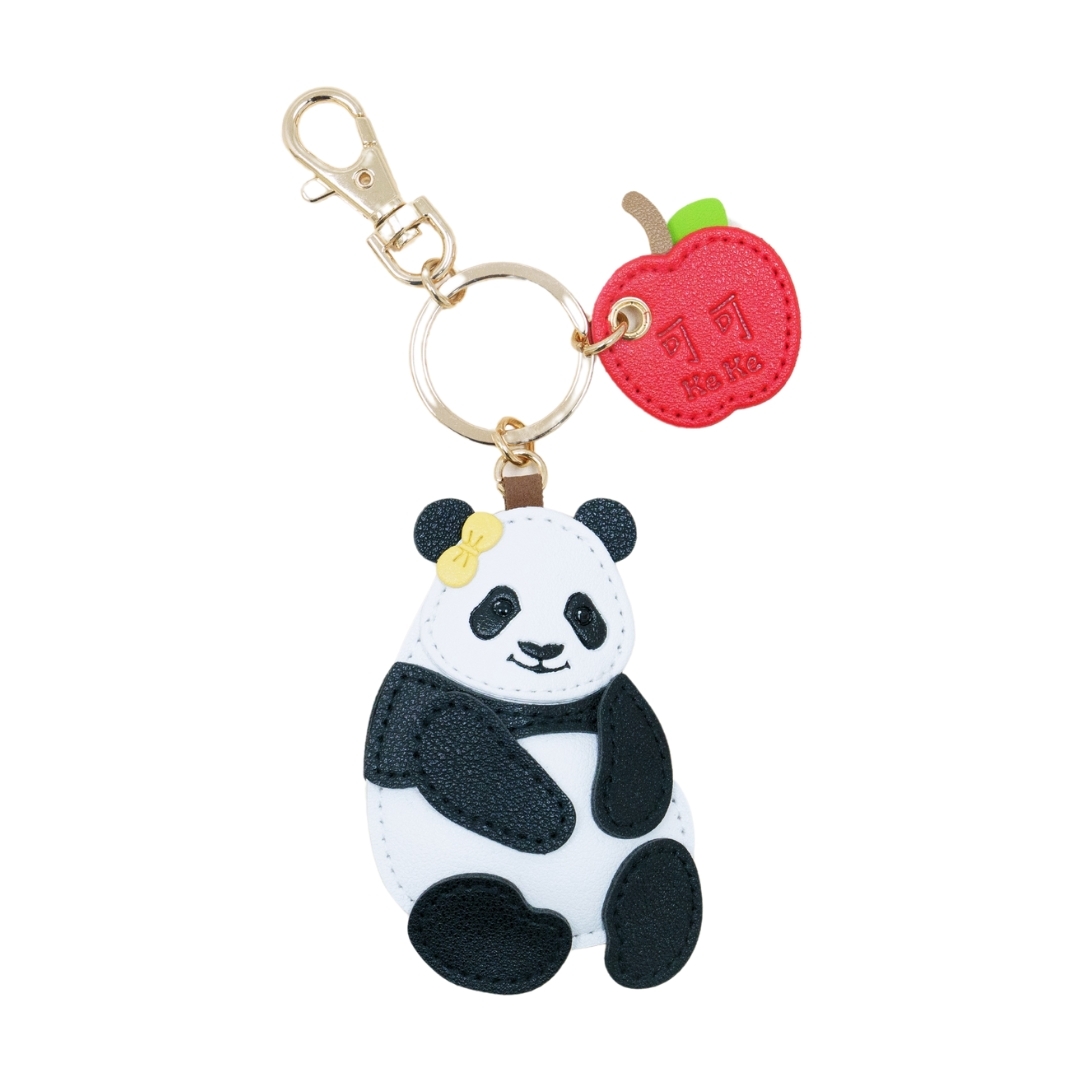 Ke Ke with Apple Badge PU Keychain