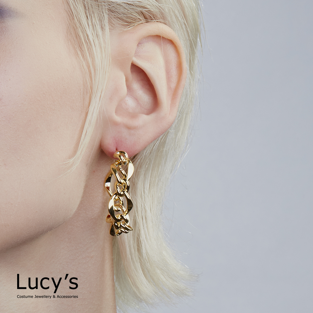 鍊曲 耳環 (二色) (121136/121137)