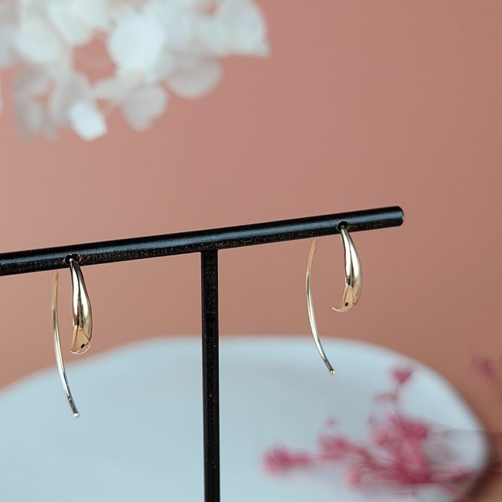 【me.luxe】K10簡約金勾耳環