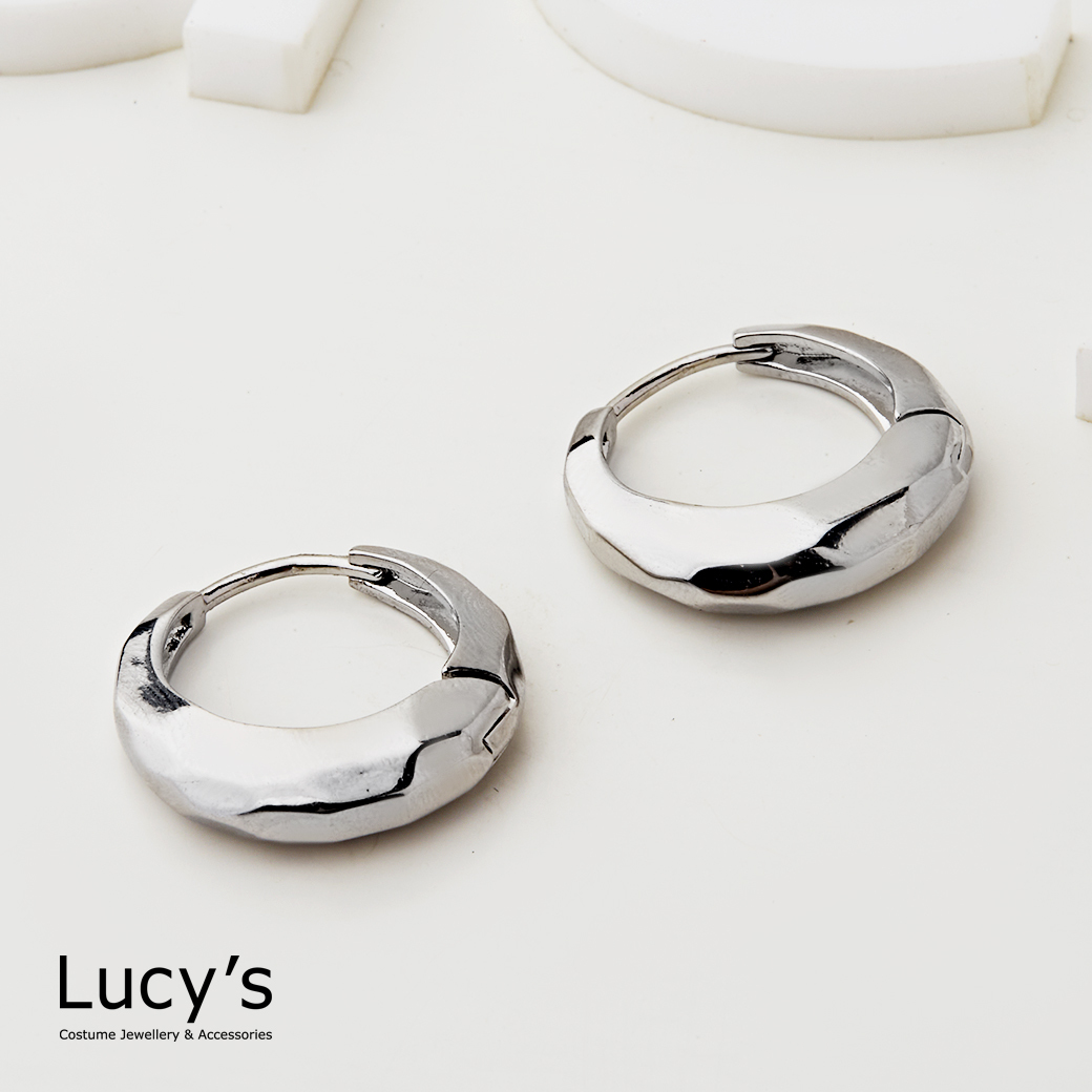 亮面岩石 易扣耳環 (二色) (121119/121120)